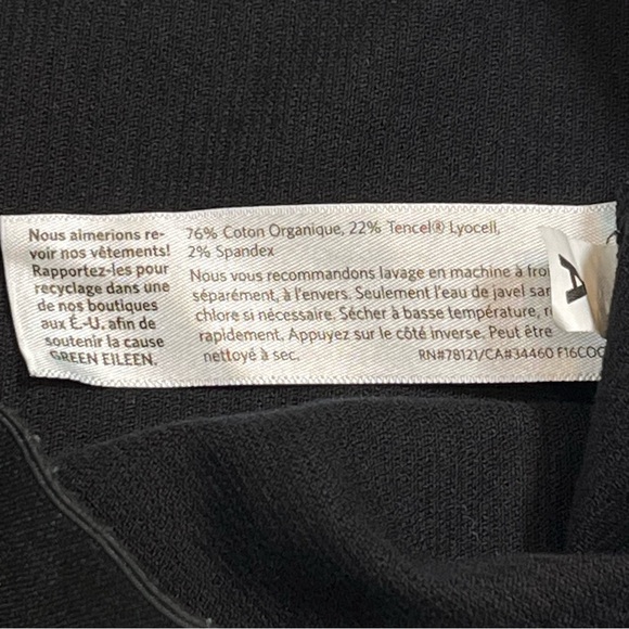 Eileen Fisher Woman’s Black Corduroy Organic Cotton Blend Slim Pants Size S/P - Picture 3 of 12